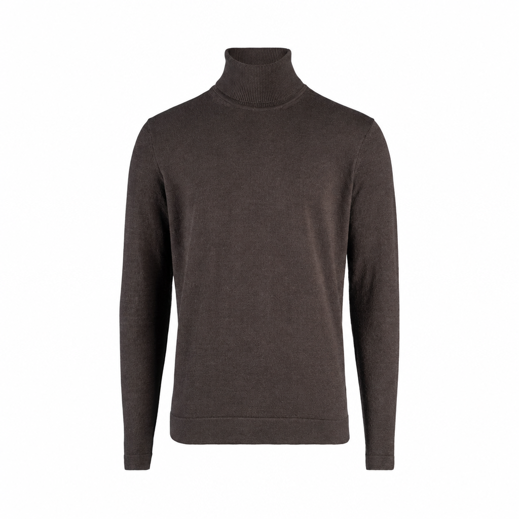 Phil Petter Rollkragen-Pullover Schwarz Merinostretch aus Merinowolle mit Stretchanteil