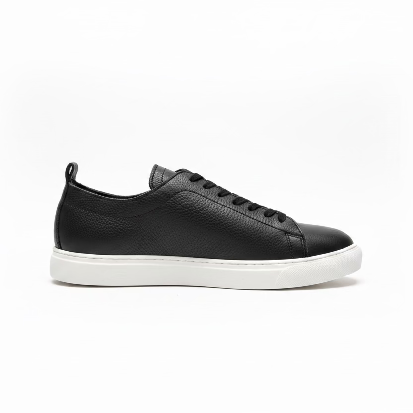 Ledersneaker Schwarz