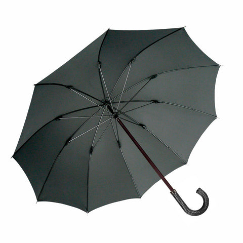 Regenschirm mit Flechtledergriff